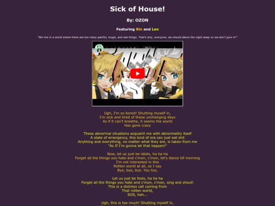 song-pages/virtual-singer/sick-of-house screenshot
