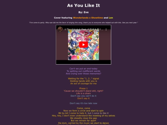song-pages/wxs/as-you-like-it-sekai screenshot