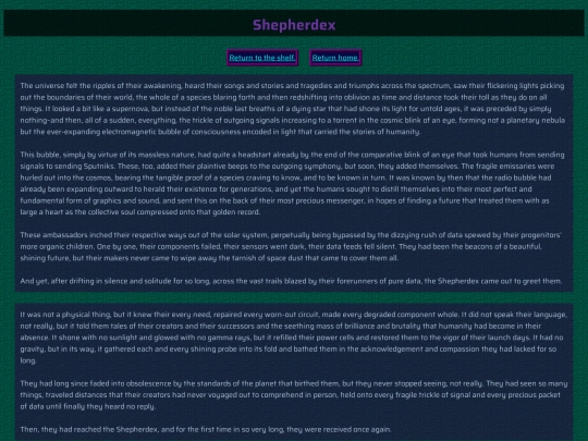 fiction/shepherdex screenshot