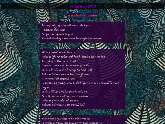 poetry/sanctuary screenshot