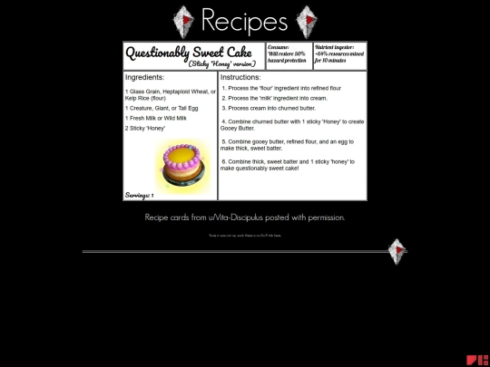 recipes/QuestionablySweetCake-Sticky screenshot