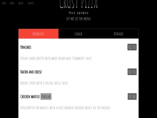 menu screenshot