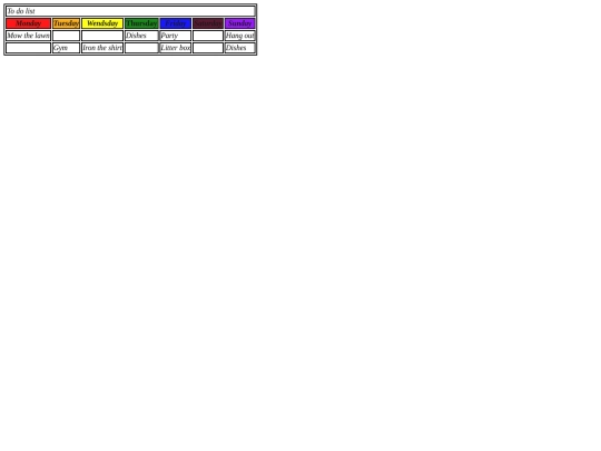 schedule screenshot