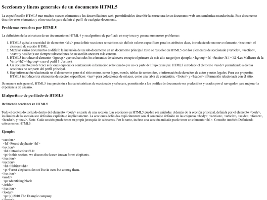 secciones screenshot