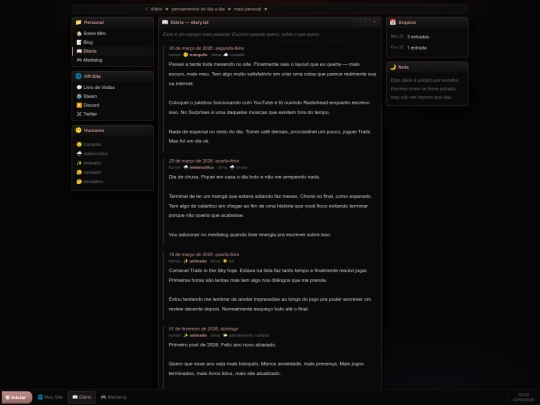 diary screenshot