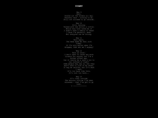 diary screenshot