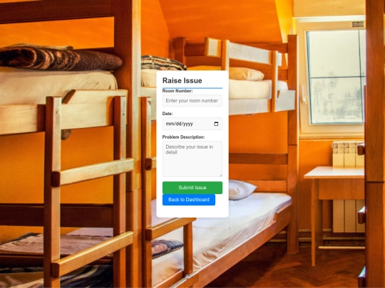 hostel/raise_issue screenshot