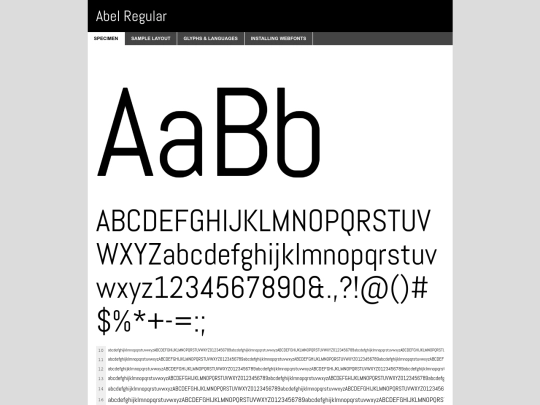 fonts/abel-regular-demo screenshot