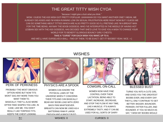 CYOAs/TheGreatTittyWish screenshot