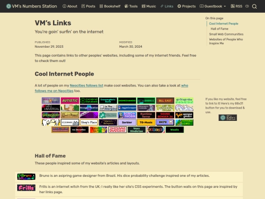 links screenshot