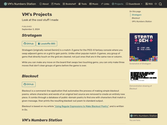 projects screenshot