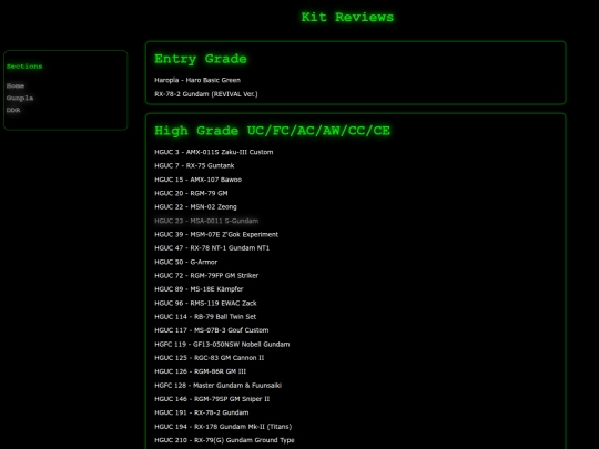 gunpla/kitreviews/kitreviews screenshot