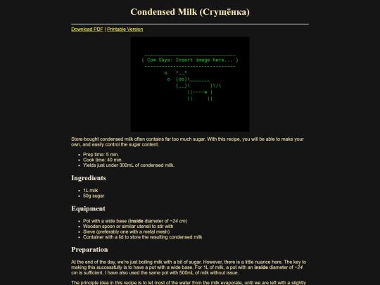 recipes/condensed-milk screenshot