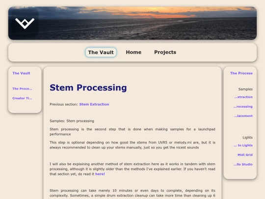 thevault/theprocess/stemprocessing screenshot