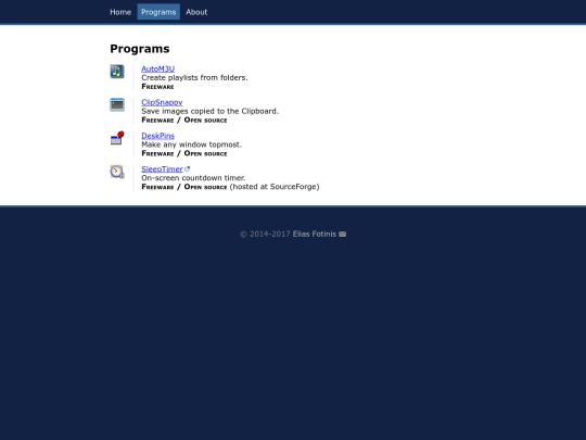 programs screenshot