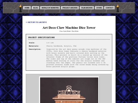 portfolio/claw-machine-dice-tower/details screenshot