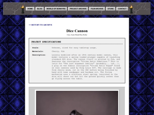 portfolio/dice-cannon/details screenshot