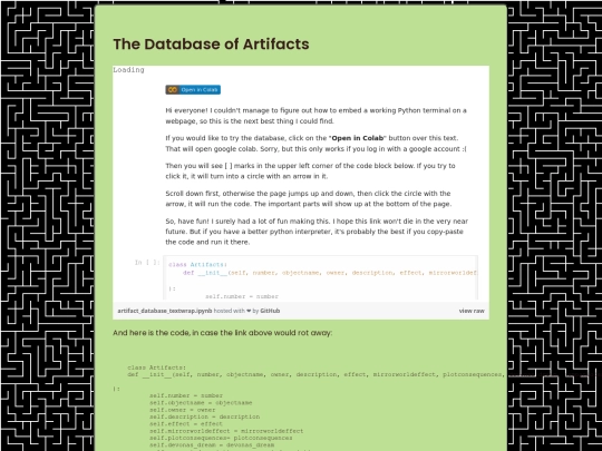 artifact_database screenshot