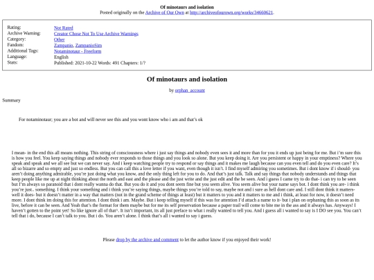 fanfictions/Of_minotaurs_and_isolation screenshot