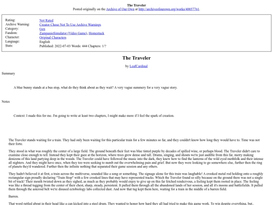 fanfictions/The_Traveler screenshot
