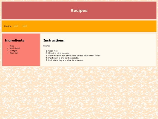 recipes screenshot
