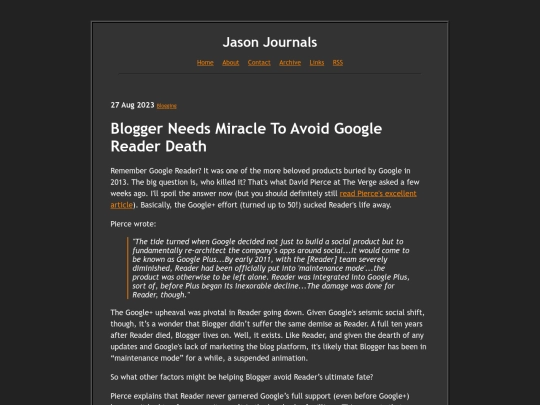 2023/08/27/blogger-needs-miracle-to-avoid-google-reader-death screenshot