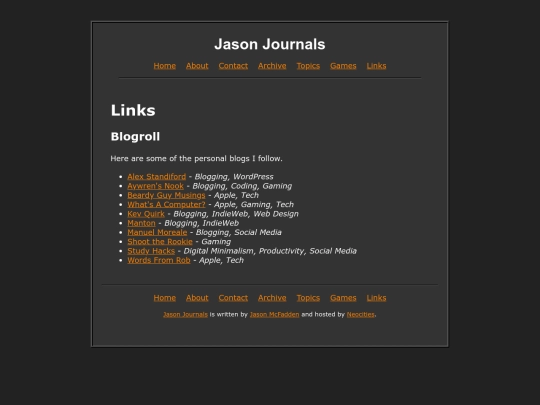 links screenshot