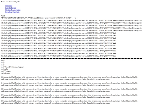 Fonts/timesdotrom-demo screenshot
