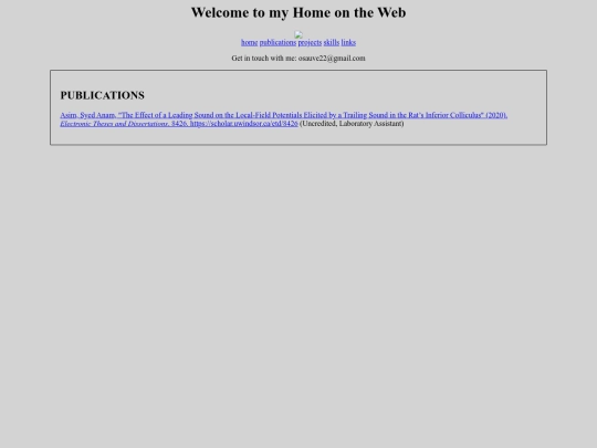 career history/pub screenshot