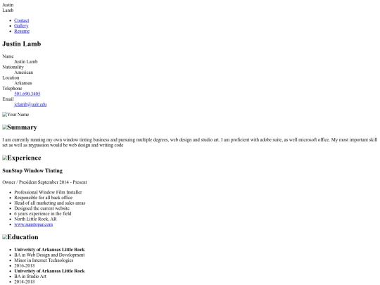 directory-webdesign/lamb/resume screenshot
