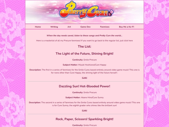 precurefanmixlandingpage screenshot