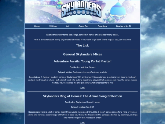 skylandersfanmixlandingpage screenshot