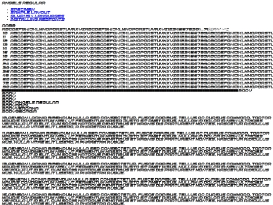 angels_font/angels-demo screenshot