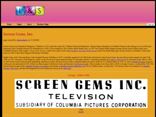 pages/screengemsinc screenshot