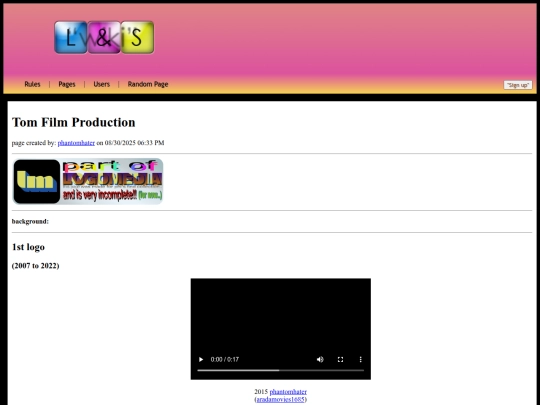 pages/tomfilmproduction screenshot