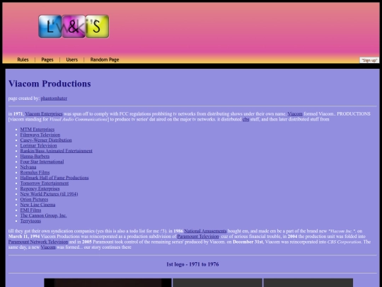 pages/viacomproductions screenshot