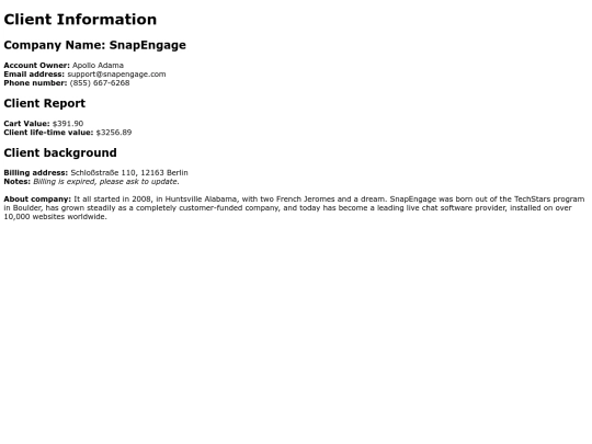 testcustomerlist screenshot