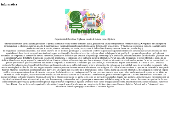 Trabajo de html/informatica screenshot
