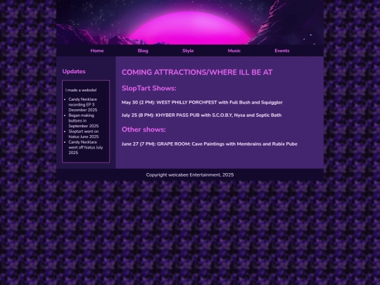 events screenshot