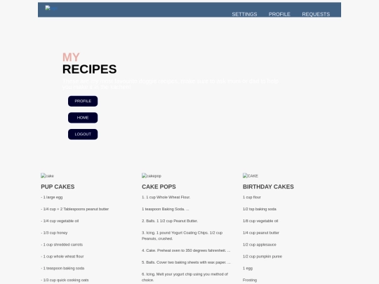 recipes screenshot