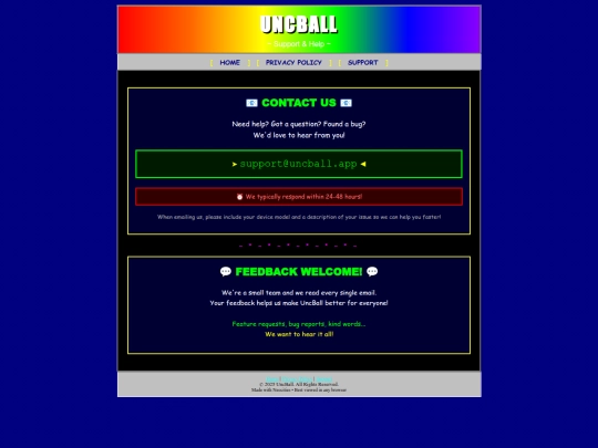 support screenshot