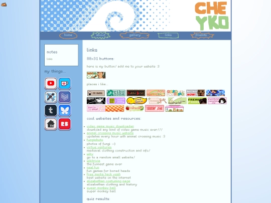links screenshot