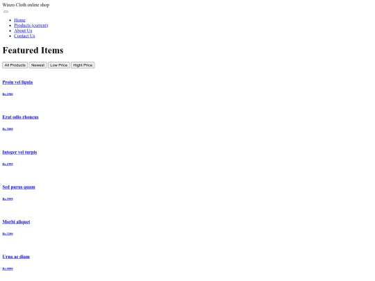 products screenshot