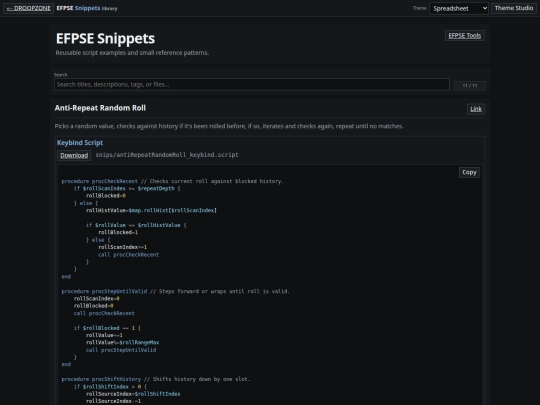 Snippets screenshot