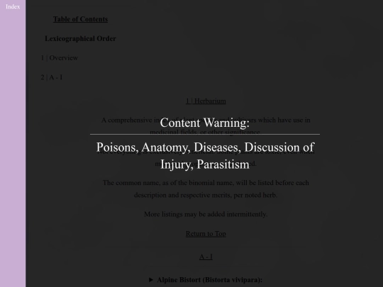 Herbarium screenshot