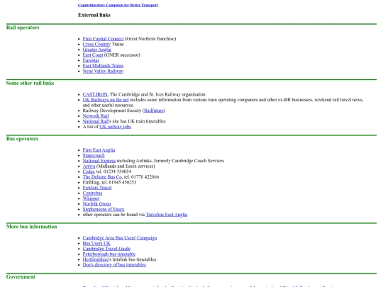 links screenshot