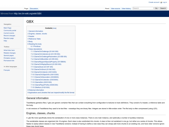 mirrors/gbxtmwiki screenshot