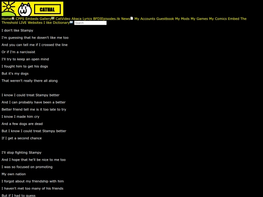 lyrics/Parodies of parodies/treatstampybetter screenshot