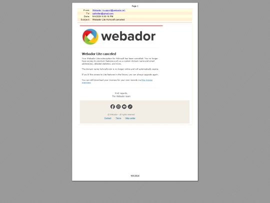 webador_email screenshot