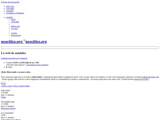 Neocities - Tablero screenshot